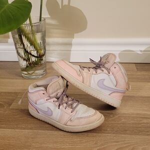 Nike Air Jordan 1 Mid 'Pink/Purple' 2Y Sneakers